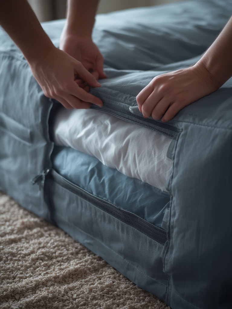 large under bed storage bags in action